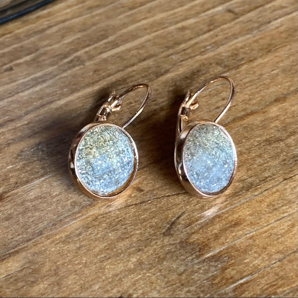 Silver & gold shimmering earrings handmade, NWT